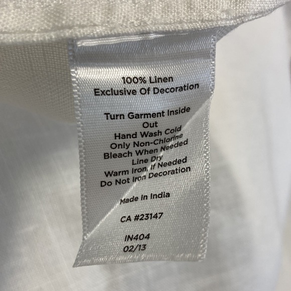 Talbots Beaded White Linen Tunic - Picture 10 of 10